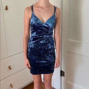 Blue Velvet Formal Dress